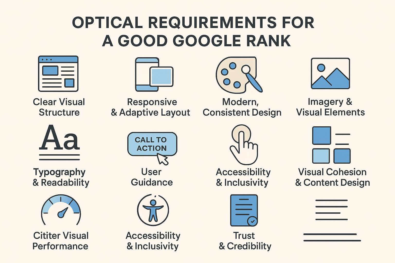 Optische Anforderungen für ein gutes Google Ranking.